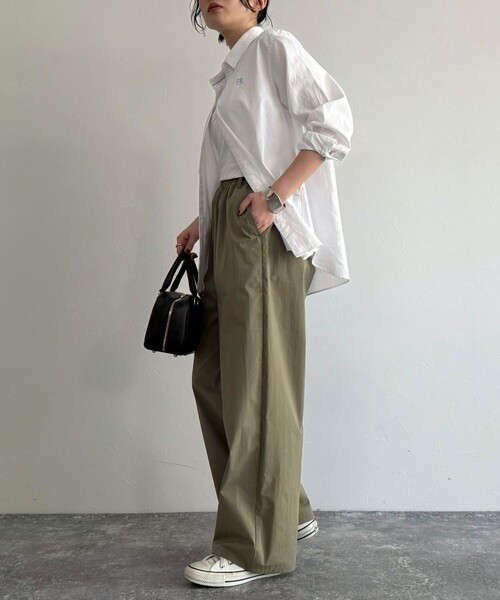 fredy emue（フレディエミュ）の「コットンナイロンストレッチセミワイドパンツ（その他パンツ・レディース・ブラック/カーキ/ベージュ/ピンク・36/38）」の22枚目の写真