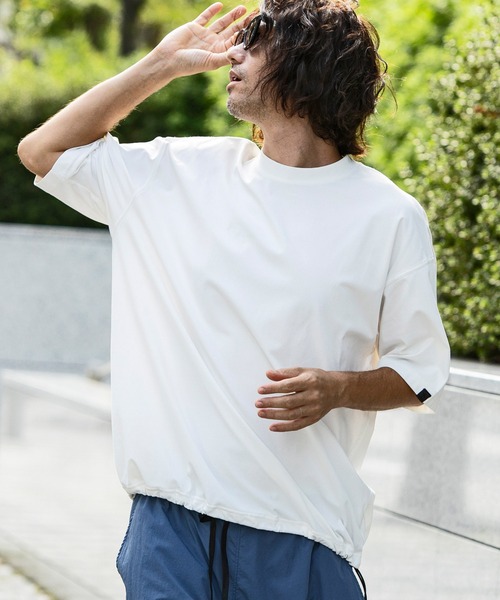 +phenix(プラスフェニックス)の「+phenix(プラスフェニックス)DRY DRAW CORD SHORT SLEEVE T-SHIRTS ドライドローコード ショートスリーブ 半袖Tシャツ(吸水速乾 / UPF50+)(Tシャツ/カットソー・メンズ・ブラック/オフホワイト/ターコイズブルー・S/M/L/XL)」の4枚目の写真