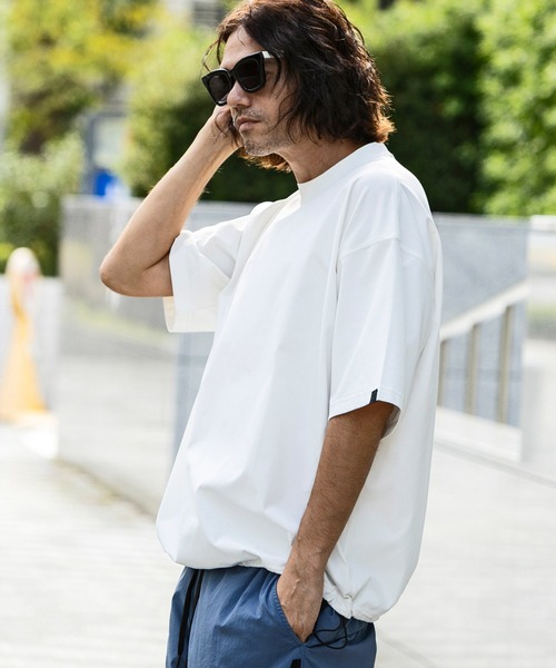 +phenix(プラスフェニックス)の「+phenix(プラスフェニックス)DRY DRAW CORD SHORT SLEEVE T-SHIRTS ドライドローコード ショートスリーブ 半袖Tシャツ(吸水速乾 / UPF50+)(Tシャツ/カットソー・メンズ・ブラック/オフホワイト/ターコイズブルー・S/M/L/XL)」の5枚目の写真