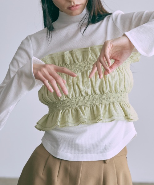 EN NEUME(エンノイム)の「Back Open Ribbon Tops(Tシャツ/カットソー・レディース・ブルー/アイボリー/ブラック・FREE)」の12枚目の写真