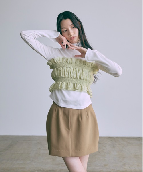 EN NEUME(エンノイム)の「Back Open Ribbon Tops(Tシャツ/カットソー・レディース・ブルー/アイボリー/ブラック・FREE)」の9枚目の写真