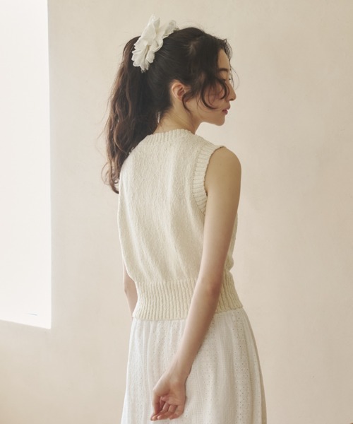 REMOON（リムーン）の「スラブニットベスト（ベスト・レディース・ライトグリーン/ライトブルー/オフホワイト・FREE）」の14枚目の写真