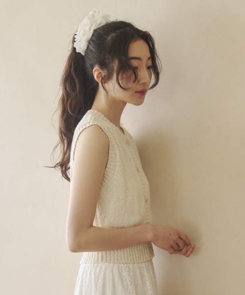 REMOON（リムーン）の「スラブニットベスト（ベスト・レディース・ライトグリーン/ライトブルー/オフホワイト・FREE）」の13枚目の写真