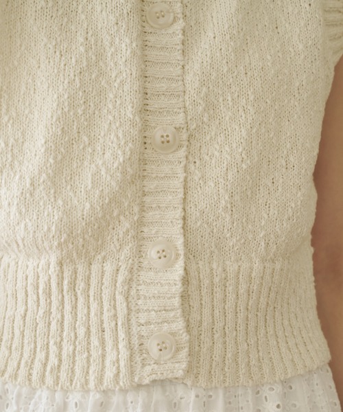 REMOON（リムーン）の「スラブニットベスト（ベスト・レディース・ライトグリーン/ライトブルー/オフホワイト・FREE）」の5枚目の写真