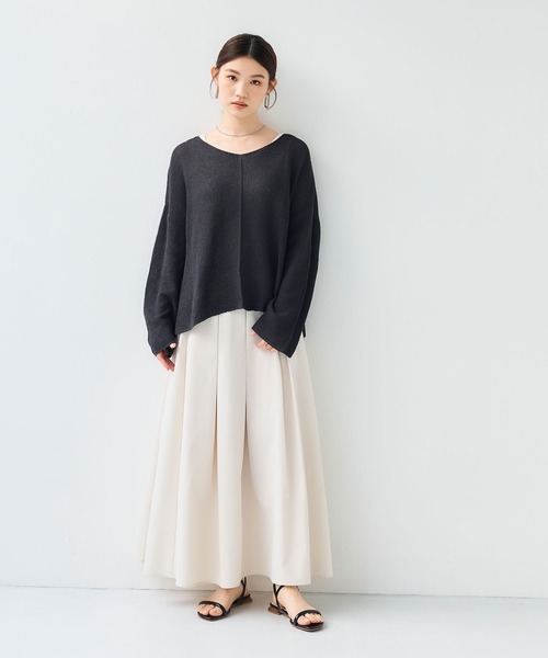 CROSS FUNCTION（クロスファンクション）の「《洗える》エブ楽 ルーズクラフトニットプルオーバー【CF/クロスファンクション】（ニット/セーター・レディース・イエロー/ホワイト/チャコールグレー・L/M/LL）」の11枚目の写真