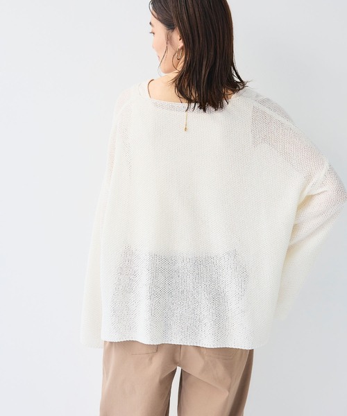 CROSS FUNCTION（クロスファンクション）の「《洗える》エブ楽 ルーズクラフトニットプルオーバー【CF/クロスファンクション】（ニット/セーター・レディース・イエロー/ホワイト/チャコールグレー・L/M/LL）」の16枚目の写真