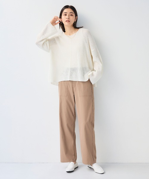 CROSS FUNCTION（クロスファンクション）の「《洗える》エブ楽 ルーズクラフトニットプルオーバー【CF/クロスファンクション】（ニット/セーター・レディース・イエロー/ホワイト/チャコールグレー・L/M/LL）」の17枚目の写真