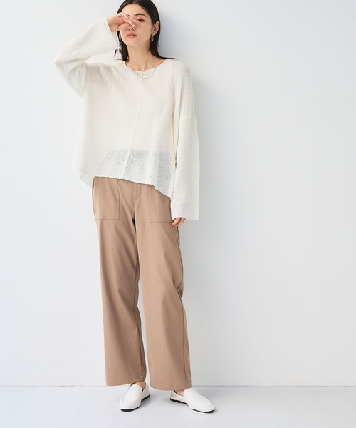 CROSS FUNCTION（クロスファンクション）の「《洗える》エブ楽 ルーズクラフトニットプルオーバー【CF/クロスファンクション】（ニット/セーター・レディース・イエロー/ホワイト/チャコールグレー・L/M/LL）」の18枚目の写真