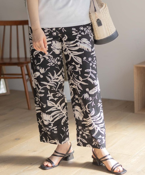 Howdy Marie（ハウディ―マリー）の「Howdy Marie インドファブリック 綿麻ワイドパンツ（その他パンツ・レディース・ブラック系2/ブラック系1/ブラック系3/キナリ・M/L）」の4枚目の写真