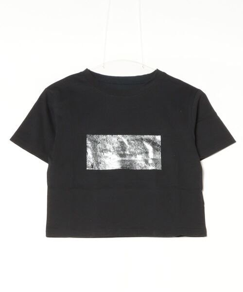 DIP IN CHOCOLATE(ディップインチョコレート)の「箔プリントクロップドTシャツ【DIP IN CHOCOLATE】(Tシャツ/カットソー・レディース・ブラック/ピンク/ゴールド/シルバーグレー・F)」の10枚目の写真