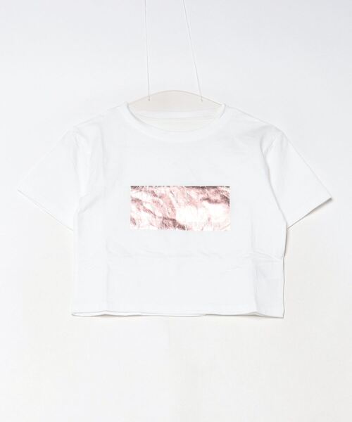 DIP IN CHOCOLATE(ディップインチョコレート)の「箔プリントクロップドTシャツ【DIP IN CHOCOLATE】(Tシャツ/カットソー・レディース・ブラック/ピンク/ゴールド/シルバーグレー・F)」の20枚目の写真