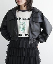 合皮ショートジャケット