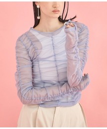 Settimissimo | チュール シャーリング プルオーバー(Tシャツ/カットソー)