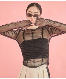 Settimissimo | チュール シャーリング プルオーバー(Tシャツ/カットソー)