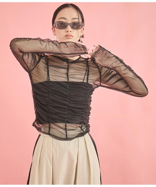 Settimissimo（セッティミッシモ）の「チュール シャーリング プルオーバー（Tシャツ/カットソー・レディース・オフホワイト/ブルー/ブラック・FREE）」の19枚目の写真