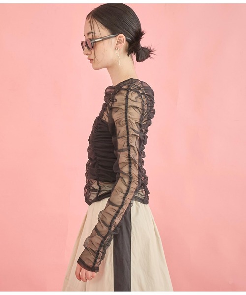 Settimissimo（セッティミッシモ）の「チュール シャーリング プルオーバー（Tシャツ/カットソー・レディース・オフホワイト/ブルー/ブラック・FREE）」の20枚目の写真