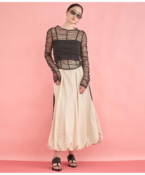 Settimissimo（セッティミッシモ）の「チュール シャーリング プルオーバー（Tシャツ/カットソー・レディース・オフホワイト/ブルー/ブラック・FREE）」の21枚目の写真