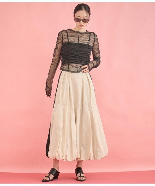 Settimissimo（セッティミッシモ）の「チュール シャーリング プルオーバー（Tシャツ/カットソー・レディース・オフホワイト/ブルー/ブラック・FREE）」の22枚目の写真