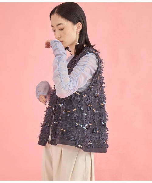 ＜H＞チュールシャーリング プルオーバー H BEAUTY&YOUTH UNITED ARROWS（エイチビューティーアンドユース