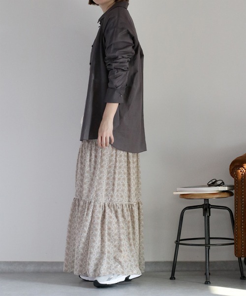 cepo（セポ）の「〈2way〉80/- レギュラーシアーシャツブラウス&カシュクール（シャツ/ブラウス・レディース・イエロー/オフホワイト/チャコール/サックスブルー・M）」の12枚目の写真