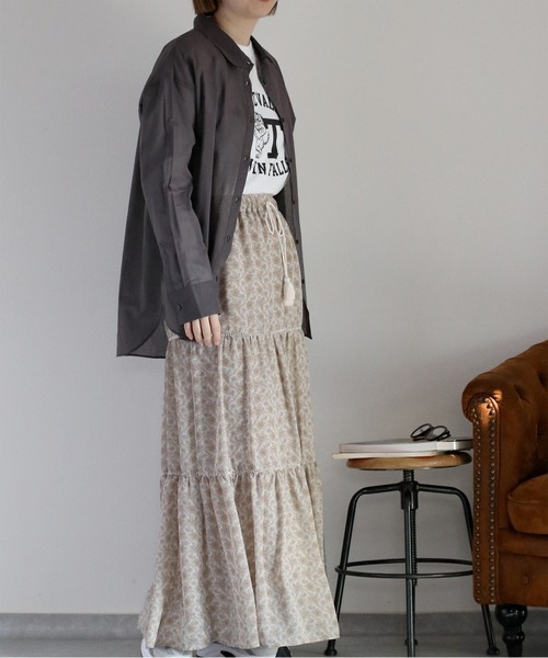 cepo（セポ）の「〈2way〉80/- レギュラーシアーシャツブラウス&カシュクール（シャツ/ブラウス・レディース・イエロー/オフホワイト/チャコール/サックスブルー・M）」の14枚目の写真