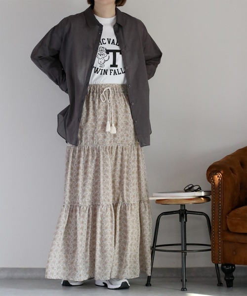 cepo（セポ）の「〈2way〉80/- レギュラーシアーシャツブラウス&カシュクール（シャツ/ブラウス・レディース・イエロー/オフホワイト/チャコール/サックスブルー・M）」の15枚目の写真