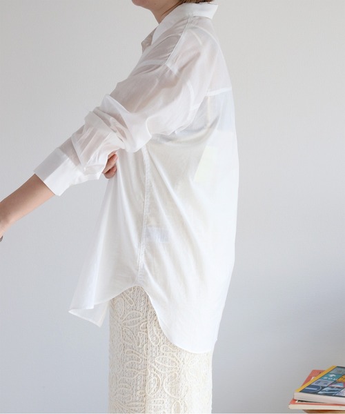 cepo（セポ）の「〈2way〉80/- レギュラーシアーシャツブラウス&カシュクール（シャツ/ブラウス・レディース・イエロー/オフホワイト/チャコール/サックスブルー・M）」の19枚目の写真