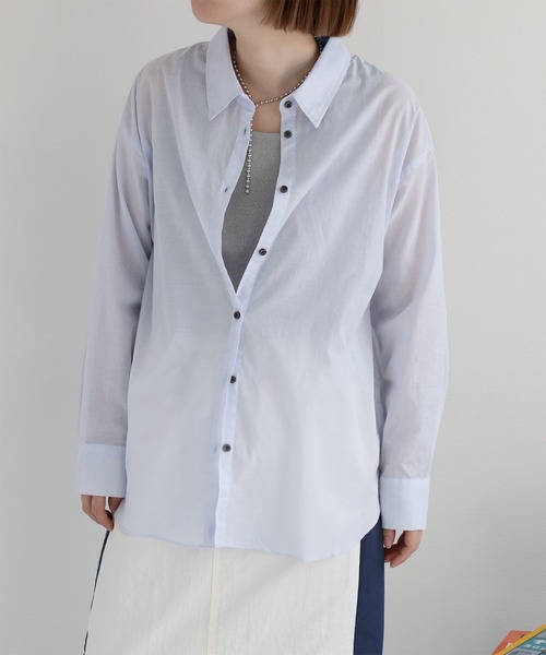2way〉80/- レギュラーシアーシャツブラウス&カシュクール