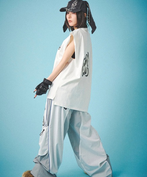 GALFY(ガルフィー)の「GALFY-袖を忘れしTee(タンクトップ・メンズ・チャコール/ホワイト/ブラック・L/XL)」の10枚目の写真