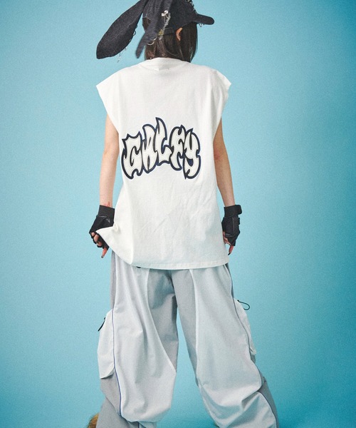 GALFY(ガルフィー)の「GALFY-袖を忘れしTee(タンクトップ・メンズ・チャコール/ホワイト/ブラック・L/XL)」の11枚目の写真