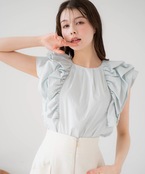 NOELA(ノエラ)の「バルーンスリーブブラウス(シャツ/ブラウス・レディース・オフホワイト/ライトグリーン/イエロー・フリー)」の5枚目の写真