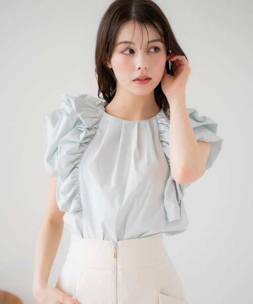 NOELA(ノエラ)の「バルーンスリーブブラウス(シャツ/ブラウス・レディース・オフホワイト/ライトグリーン/イエロー・フリー)」の6枚目の写真