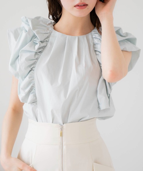 NOELA(ノエラ)の「バルーンスリーブブラウス(シャツ/ブラウス・レディース・オフホワイト/ライトグリーン/イエロー・フリー)」の7枚目の写真