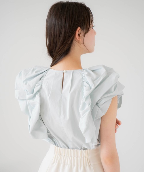 NOELA(ノエラ)の「バルーンスリーブブラウス(シャツ/ブラウス・レディース・オフホワイト/ライトグリーン/イエロー・フリー)」の8枚目の写真