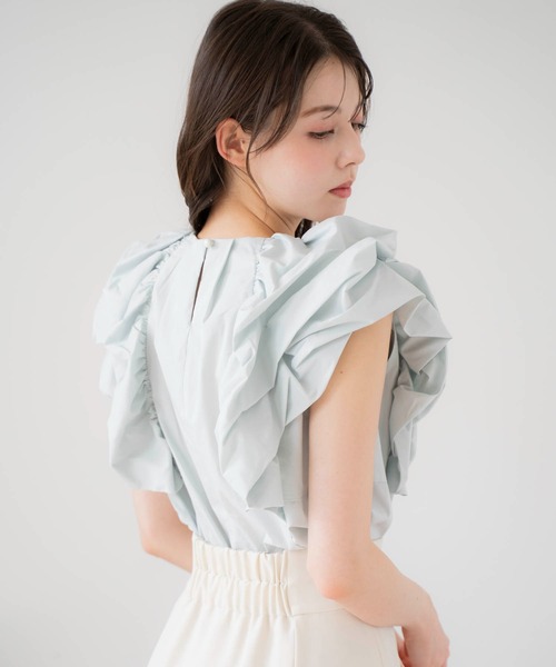 NOELA(ノエラ)の「バルーンスリーブブラウス(シャツ/ブラウス・レディース・オフホワイト/ライトグリーン/イエロー・フリー)」の9枚目の写真