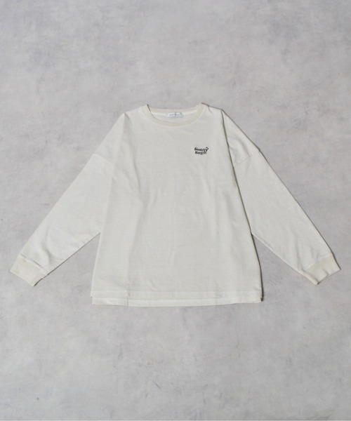 tシャツ 「SUNNY SMITH」ヤシの木ロゴ ワンポイント刺繍ピグメント加工ロングスリーブTシャツ レディース メンズ Sunny Smith tシャツ 「SUNNY SMITH」ヤシの木ロゴ ワンポイント
