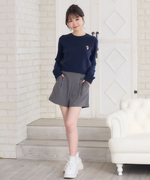 ems excite（エムズエキサイト）の「ツートンボタンSPT（その他パンツ・レディース・ライトグレー/ブラック/ベージュ・FREE）」の11枚目の写真