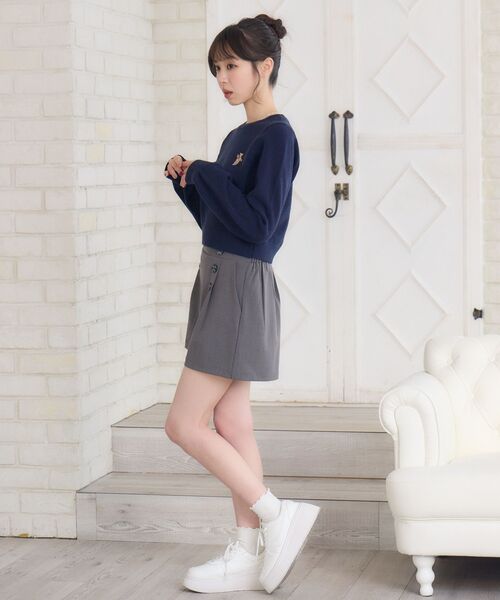 ems excite（エムズエキサイト）の「ツートンボタンSPT（その他パンツ・レディース・ライトグレー/ブラック/ベージュ・FREE）」の9枚目の写真