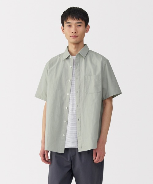 紳士 洗いざらしブロード半袖シャツ（シャツ/ブラウス）｜無印良品