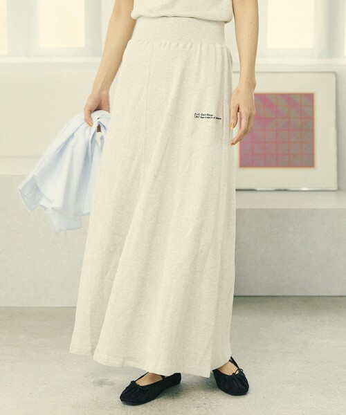 Firsthand(ファーストハンド)の「MA Firsthand/マ ファーストハンド RIB FLARE SKIRT / バックスリット イージー リブフレアスカート(スカート・レディース・ブラウン/ブラック/オフホワイト・FREE)」の1枚目の写真