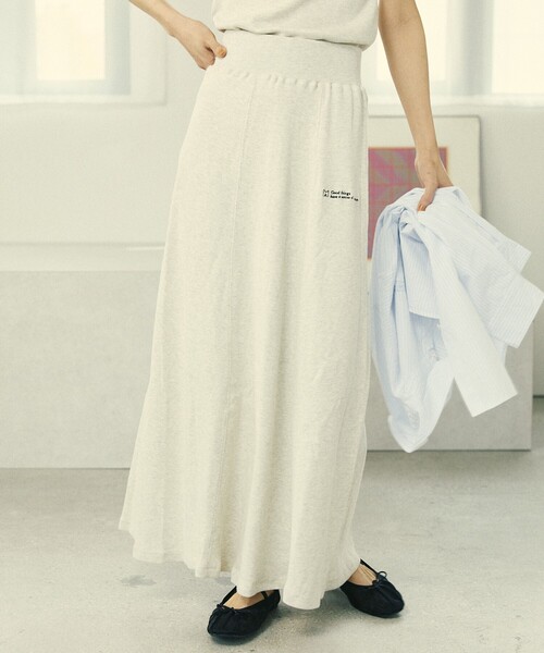 Firsthand(ファーストハンド)の「MA Firsthand/マ ファーストハンド RIB FLARE SKIRT / バックスリット イージー リブフレアスカート(スカート・レディース・ブラウン/ブラック/オフホワイト・FREE)」の15枚目の写真