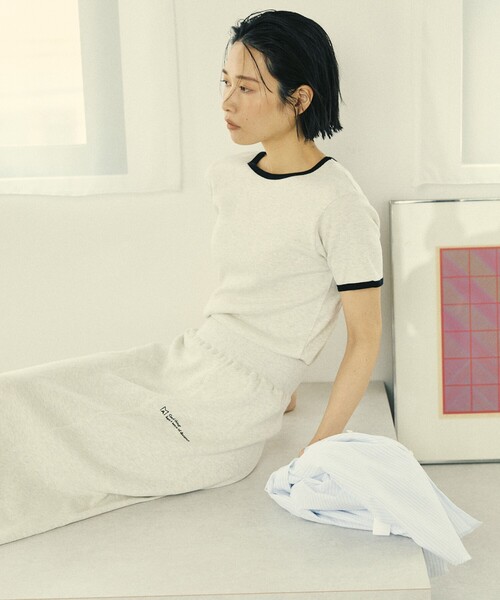 Firsthand(ファーストハンド)の「MA Firsthand/マ ファーストハンド RIB FLARE SKIRT / バックスリット イージー リブフレアスカート(スカート・レディース・ブラウン/ブラック/オフホワイト・FREE)」の18枚目の写真