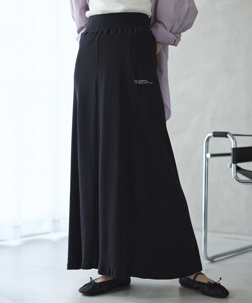 Firsthand(ファーストハンド)の「MA Firsthand/マ ファーストハンド RIB FLARE SKIRT / バックスリット イージー リブフレアスカート(スカート・レディース・ブラウン/ブラック/オフホワイト・FREE)」の22枚目の写真