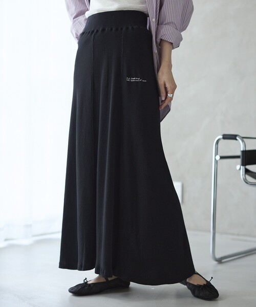 Deuxieme Classe SAMARAリブフレアスカート セール】MA Firsthand/マ ファーストハンド RIB FLARE SKIRT