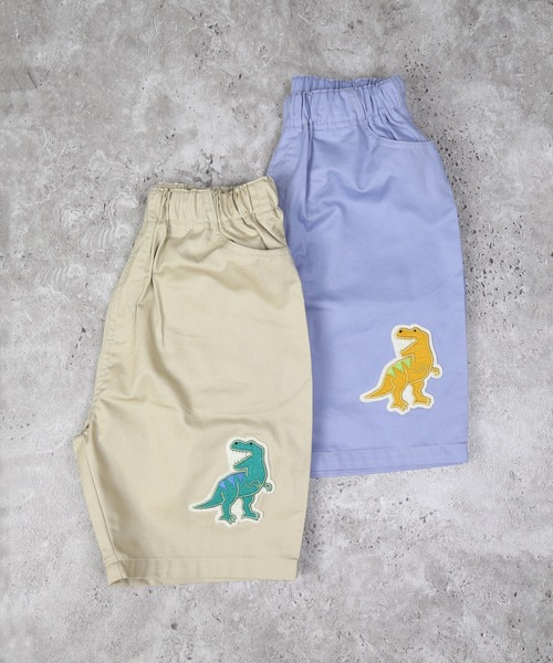 DILASH(ディラッシュ)の「恐竜ワッペンハーフパンツ(チノパンツ・キッズ・ベージュ/サックスブルー・80/90/100/110/120/130)」の5枚目の写真