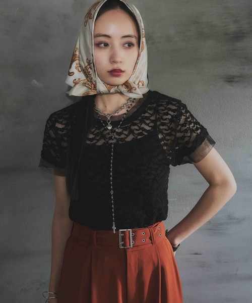HARE(ハレ)の「レイヤードレースT(HARE)(Tシャツ/カットソー・レディース・ブラック/ホワイト・FREE)」の20枚目の写真