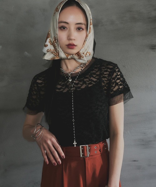 HARE(ハレ)の「レイヤードレースT(HARE)(Tシャツ/カットソー・レディース・ブラック/ホワイト・FREE)」の21枚目の写真