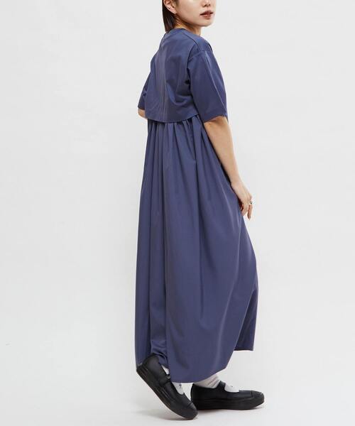 CONVERSE TOKYO(コンバーストウキョウ)の「BACK GATHER DOCKING DRESS(ワンピース・レディース・ブルー/ブラック/ライトグレー・FREE)」の3枚目の写真
