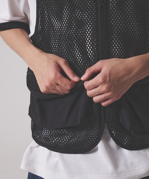 FIRST DOWN（ファーストダウン）の「タスランナイロン メッシュベスト（ベスト・メンズ・ミント/ブラック/レオパード・XL/L/M）」の17枚目の写真