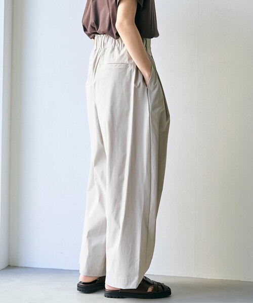 レディース　ワイドパンツ セール】【はっ水//防しわ/ストレッチ/接触冷感】ボーダレス